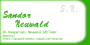 sandor neuwald business card